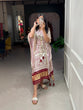 Load image into Gallery viewer, White Color Bandhej Print With Gotta Patti Lace Border Gaji Silk Kaftan ClothsVilla.com