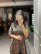 Load image into Gallery viewer, Green Color Ikkat Patola Printed Gaji Silk Kaftan ClothsVilla
