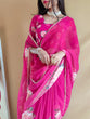 Load image into Gallery viewer, Pink Color Printed With Peral Lace Border Georgette Trending Saree Clothsvilla