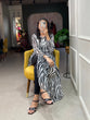 Load image into Gallery viewer, Black and White Animal Print Chiffon Kurti Clothsvilla