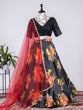 Load image into Gallery viewer, Black Color Printed Digital Satin Silk Lehenga Choli Clothsvilla