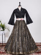 Load image into Gallery viewer, Black Color Sequins And Thread Embroidery Work Georgette Lehenga Choli Clothsvilla
