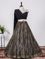 Black Color Sequins And Thread Embroidery Work Georgette Lehenga Choli Clothsvilla