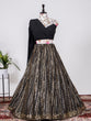 Load image into Gallery viewer, Black Color Sequins And Thread Embroidery Work Georgette Lehenga Choli Clothsvilla