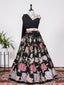 Black Color Thread And Sequins Embroidery Work Georgette Lehenga Choli Clothsvilla