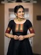 Load image into Gallery viewer, Black color weaving zari work jacquard silk Gown Clothsvilla