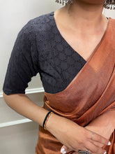 Load image into Gallery viewer, Brown Color Plain Melanin Silk Saree Clothsvilla