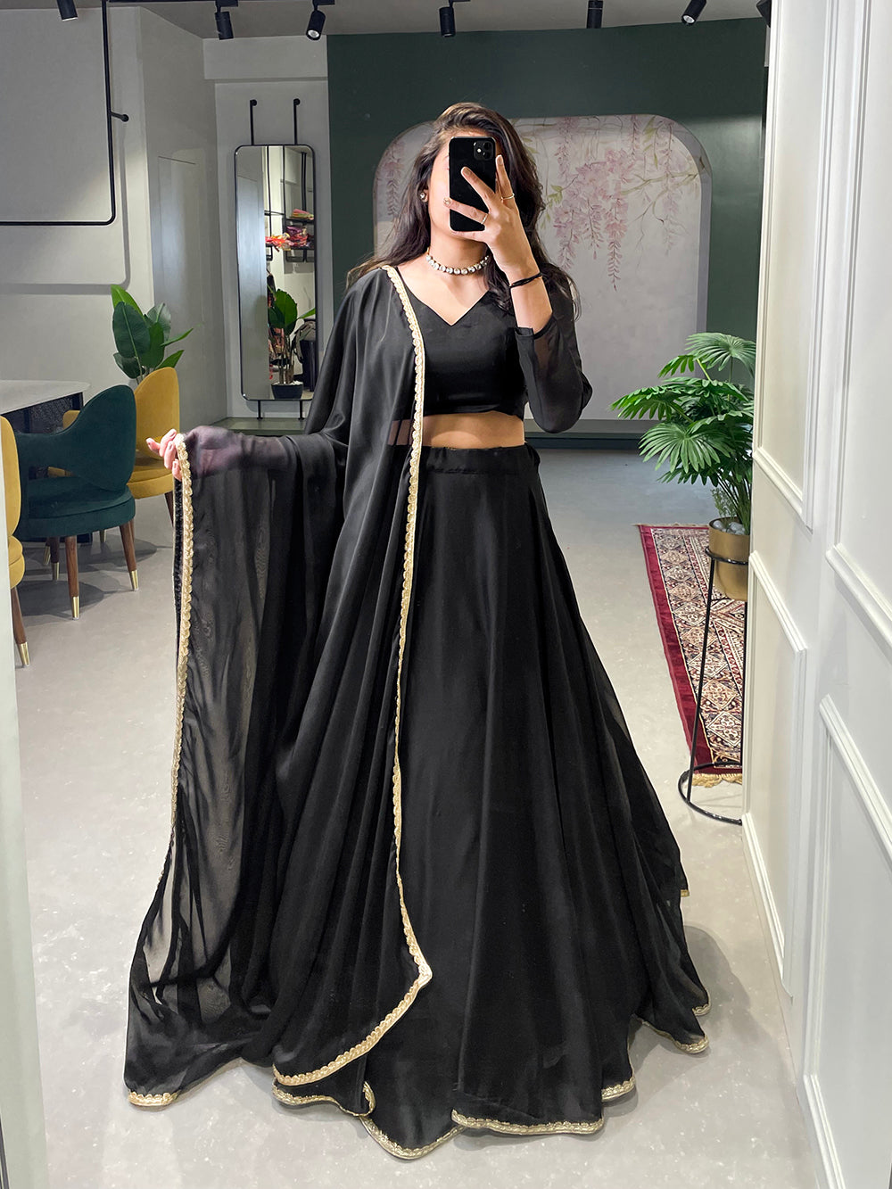 Black Color Rangoli Silk Party Wear Dress Black Color Rangoli Silk Party Wear Dress