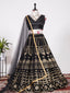 Black Color Sequins Embroidery Georgette Lehenga Clothsvilla