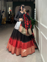 Load image into Gallery viewer, Black Color Shibori Printed With Zari Weaving Work Chanderi Lehenga Choli Clothsvilla