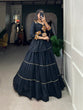 Load image into Gallery viewer, Black Color Plain With Gota Patti Rayon Traditional Chaniya Choli ClothsVilla.com