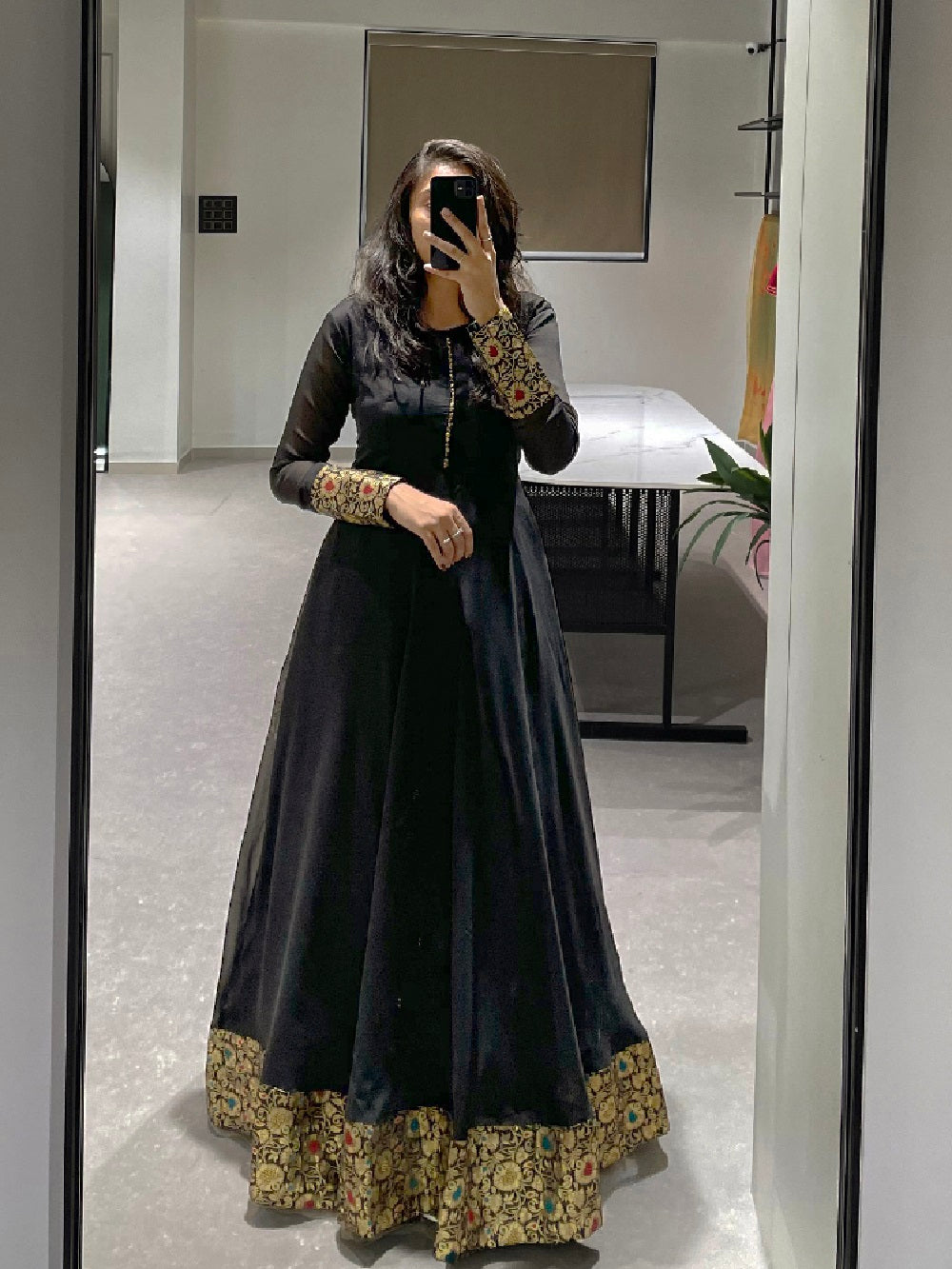 Black Color Weaving Zari Work Rangoli Silk Gown Dress Clothsvilla Main image