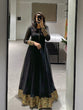 Load image into Gallery viewer, Black Color Weaving Zari Work Rangoli Silk Gown Dress Clothsvilla