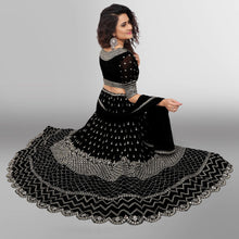 Load image into Gallery viewer, Black Party Wear Sequins Embroidered Georgette Lehenga Choli Clothsvilla