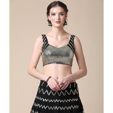 Load image into Gallery viewer, Black Partywear Sequins Embroidered Heavy Georgette Lehenga Clothsvilla