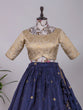 Load image into Gallery viewer, Navy Blue Color Sequins and Thread Embroidery Work Heavy Banglory Lehenga Choli With Dupatta Clothsvilla