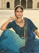 Load image into Gallery viewer, Blue and Teal Silk Embroidered Lehenga Choli Clothsvilla