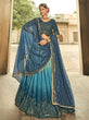 Load image into Gallery viewer, Blue and Teal Silk Embroidered Lehenga Choli Clothsvilla