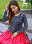Blue Color Foil Printed Pure Cotton Ready Made Blouse Clothsvilla