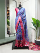 Load image into Gallery viewer, Blue Color Digital Patola Printed Dola Silk Saree Clothsvilla