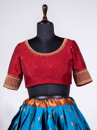 Blue Color Zari Weaving Work Jacquard Lehenga Choli Clothsvilla