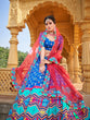 Load image into Gallery viewer, Blue Color Printed &amp; Real Mirror With Gota Pati Work Vaishali Silk Lehenga Clothsvilla