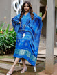 Load image into Gallery viewer, Blue Color Digital Bandhej Printed Pure Gaji Silk Kaftan Clothsvilla
