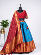 Load image into Gallery viewer, Blue Color Zari Weaving Work Jacquard Lehenga Choli Clothsvilla