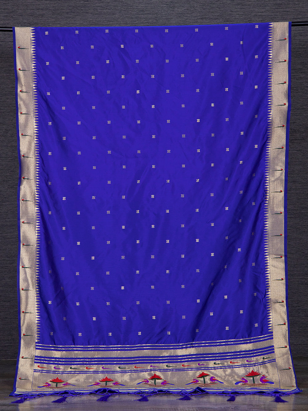 Blue Color Zari Weaving Work Jacquard Paithani Dupatta Clothsvilla