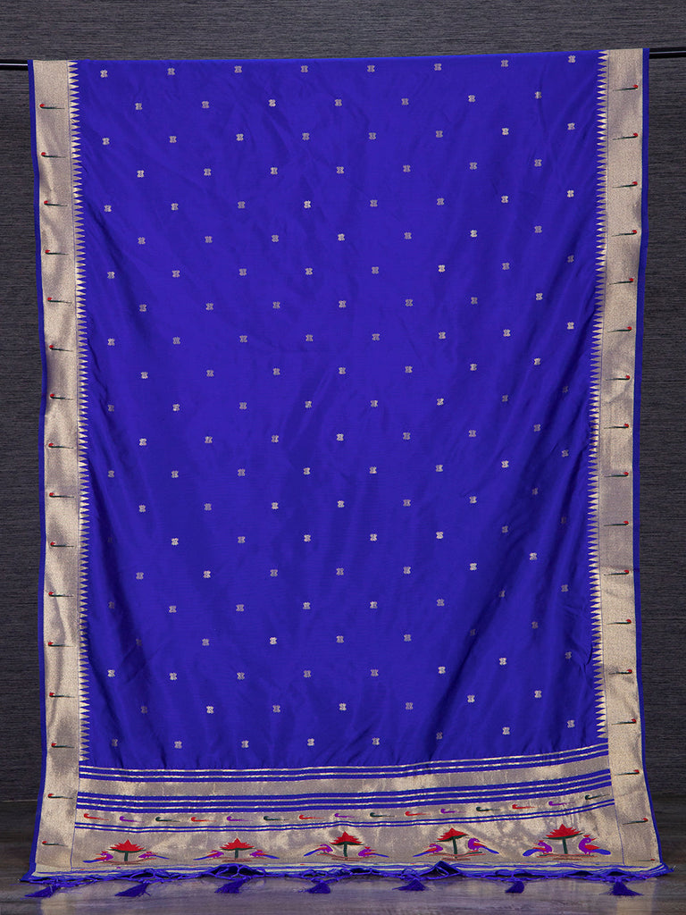 Blue Color Zari Weaving Work Jacquard Paithani Dupatta Clothsvilla