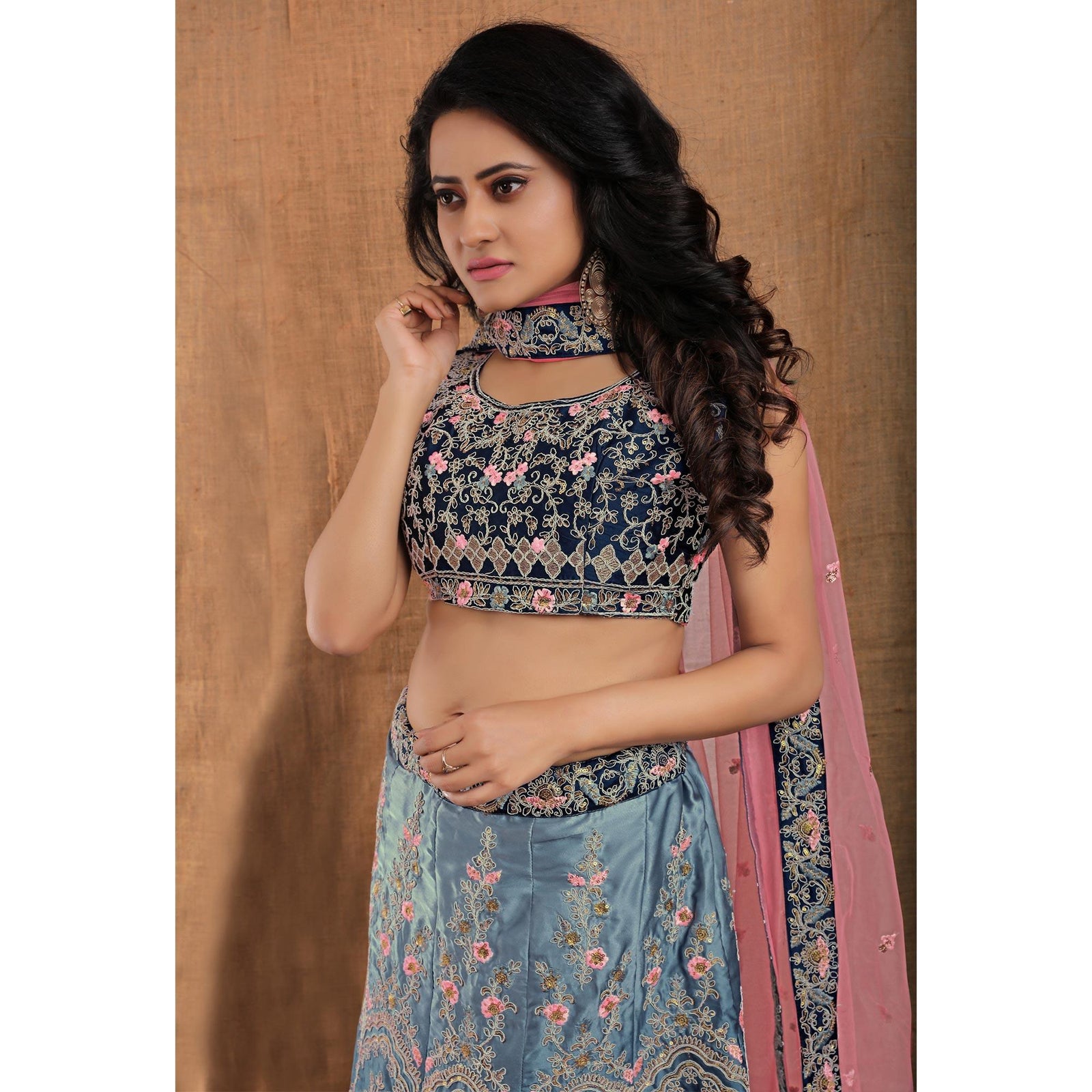 Blue Party Wear Sequins Embroidered Silk Lehenga Choli Clothsvilla