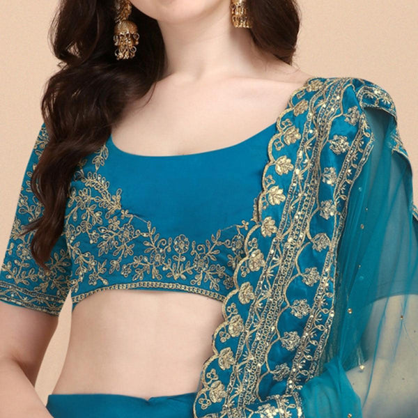 Blue Party Wear Sequins Embroidered Silk Lehenga Choli Clothsvilla