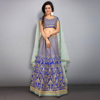 Blue Party Wear Sequins Embroidered Tapetta Lehenga Choli Clothsvilla