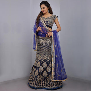 Blue Party Wear Sequins Embroidered Tapetta Lehenga Choli Clothsvilla