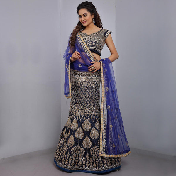 Blue Party Wear Sequins Embroidered Tapetta Lehenga Choli Clothsvilla
