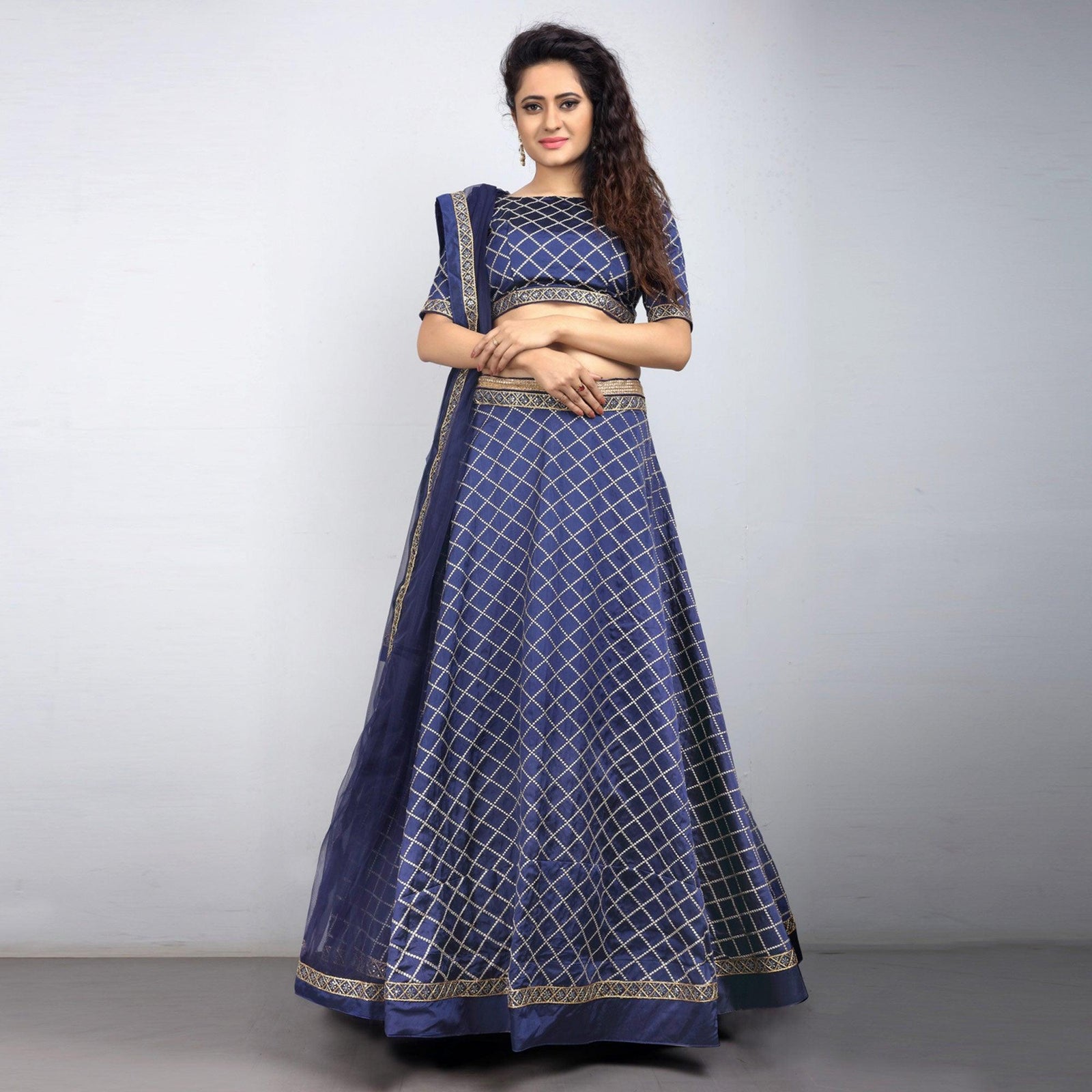Blue Party Wear Sequins Embroidered Tapetta Lehenga Choli Clothsvilla