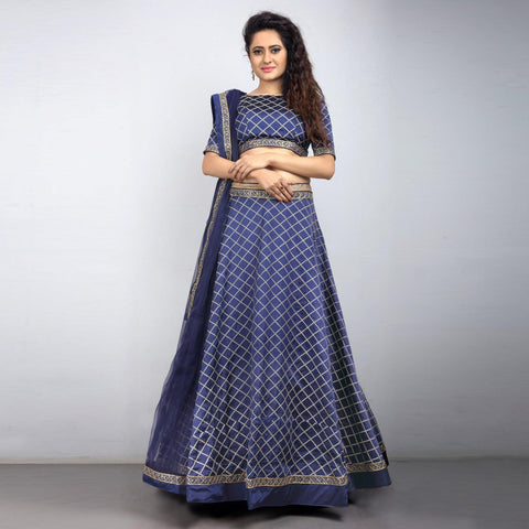 Blue Party Wear Sequins Embroidered Tapetta Lehenga Choli Clothsvilla Main image