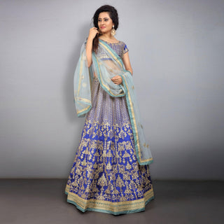 Blue Party Wear Sequins Embroidered Tapetta Lehenga Choli Clothsvilla