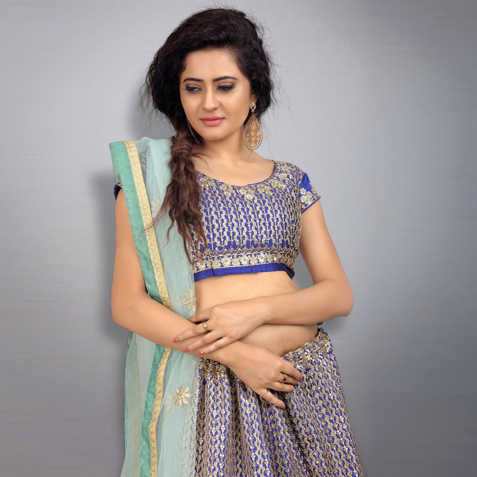 Blue Party Wear Sequins Embroidered Tapetta Lehenga Choli Clothsvilla
