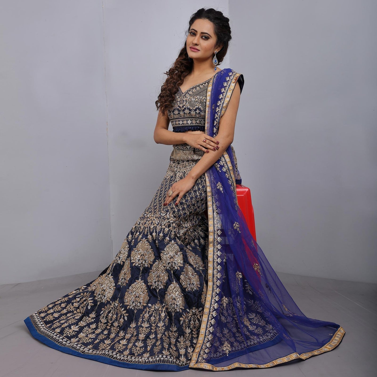 Blue Party Wear Sequins Embroidered Tapetta Lehenga Choli Clothsvilla