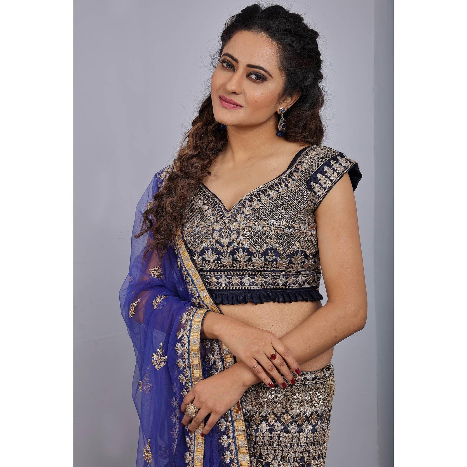 Blue Party Wear Sequins Embroidered Tapetta Lehenga Choli Clothsvilla