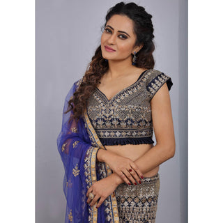 Blue Party Wear Sequins Embroidered Tapetta Lehenga Choli Clothsvilla
