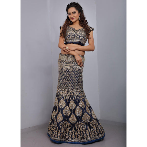 Blue Party Wear Sequins Embroidered Tapetta Lehenga Choli Clothsvilla