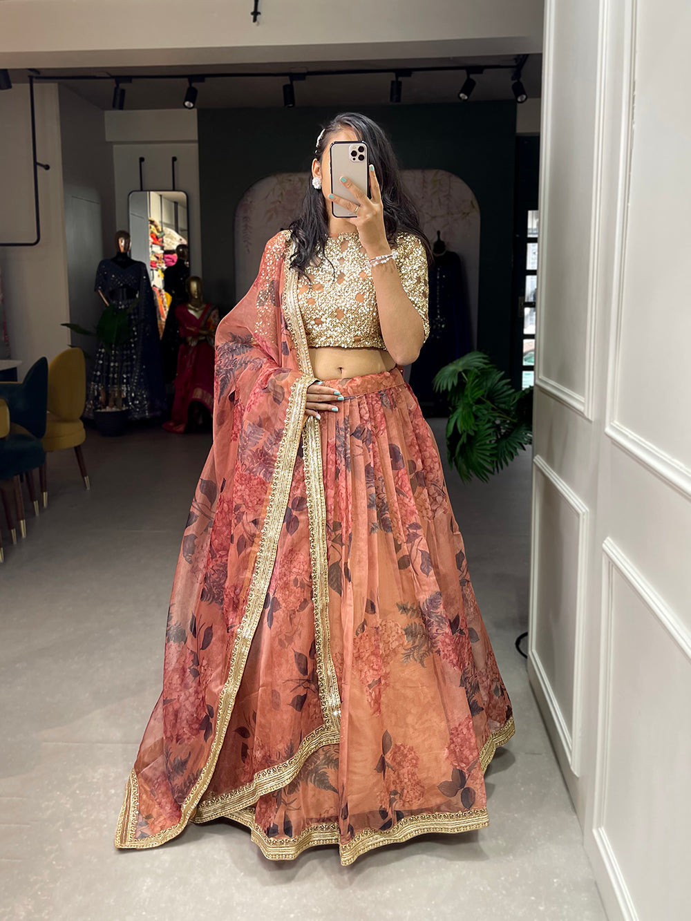 Katrina Kaif wears a floral Sabyasachi lehenga for Bharat's Mumbai premiere  | VOGUE India