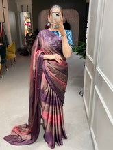Load image into Gallery viewer, Brown Color Zari Lining Work Rangoli Padding Saree Clothsvilla