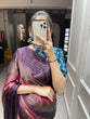 Load image into Gallery viewer, Brown Color Zari Lining Work Rangoli Padding Saree Clothsvilla