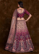 Load image into Gallery viewer, Burgundy Art Silk Lehenga Set With Thread Zari Dori Zarkan Clothsvilla