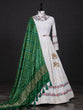 Load image into Gallery viewer, White Color Lucknowi Embroidery Work Georgette Lehenga Set With Gaji Silk Dupatta Clothsvilla