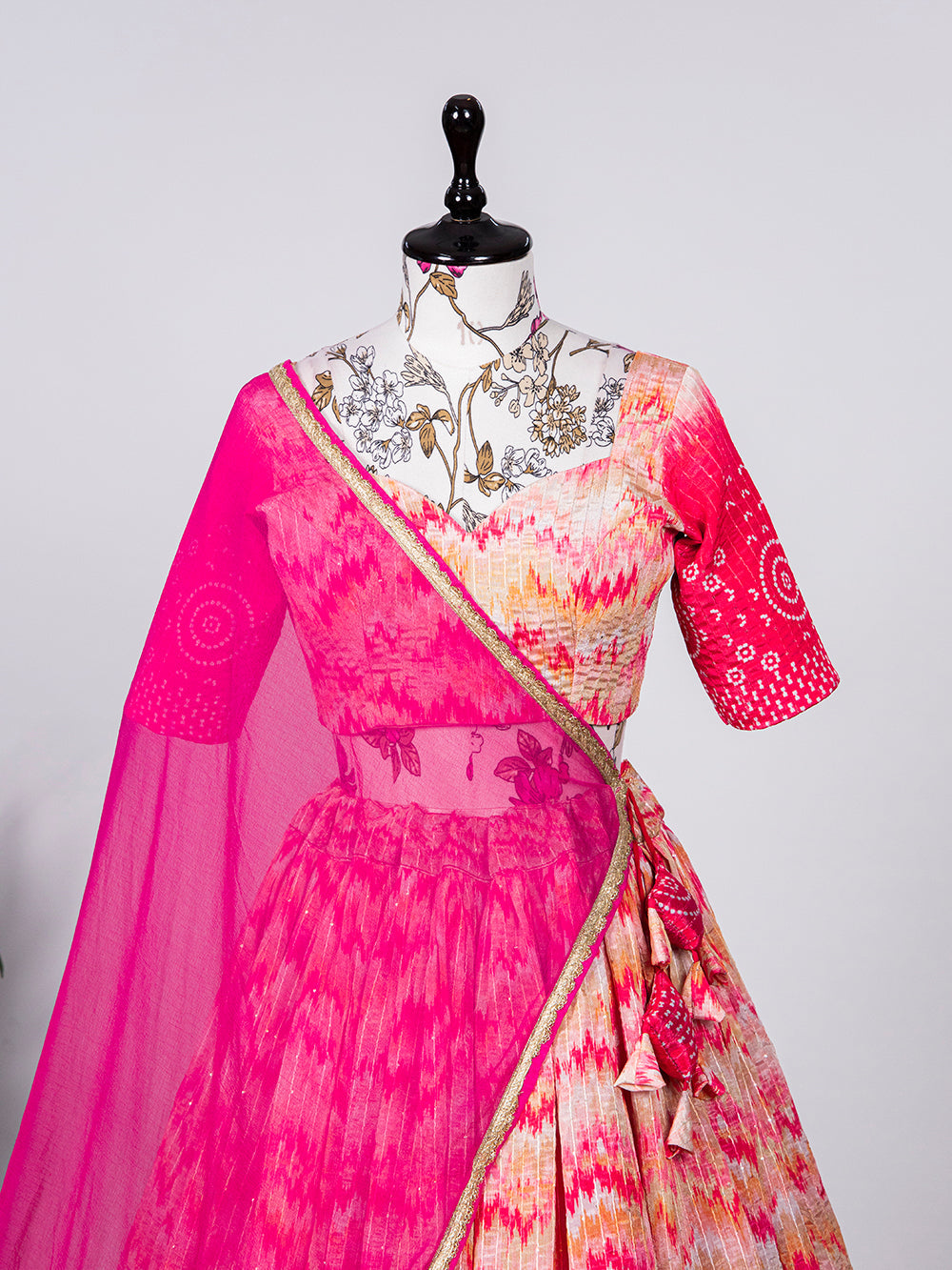 Multi Color Crochet Sequins Embroidery Work Chinon Lehenga Choli Clothsvilla