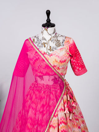 Multi Color Crochet Sequins Embroidery Work Chinon Lehenga Choli Clothsvilla